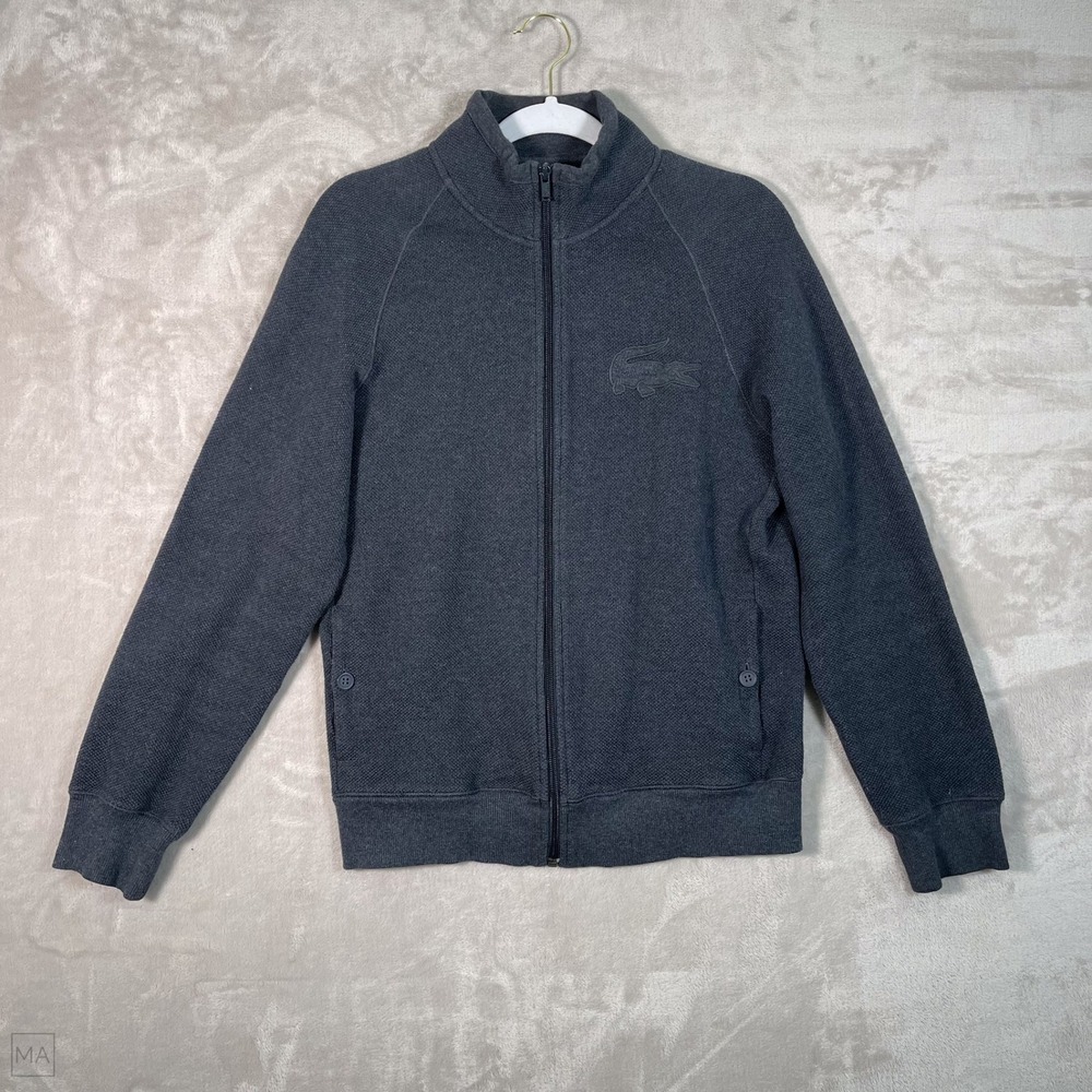 Lacoste Men's Full Zip Sweater Big Logo Casual Fall 3 (S) Gray